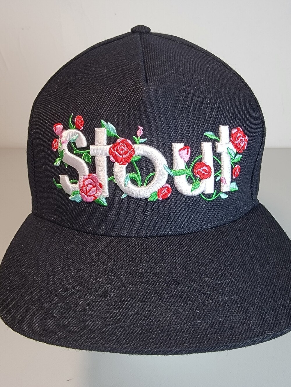 Stout Collective "The Flower Hat" Twill Snap Back Cap/Hat 3D Raised Design, OS